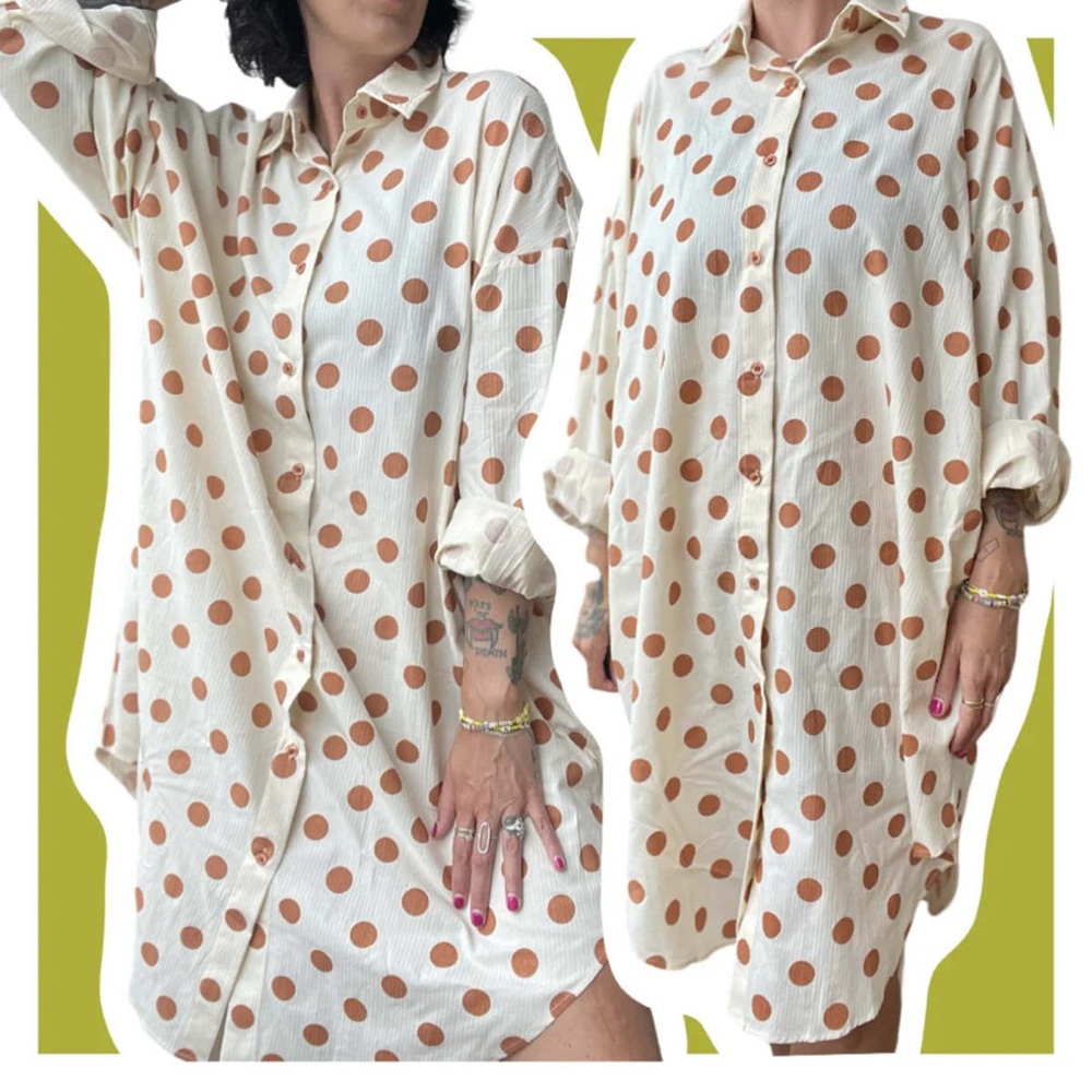 Red Sky Don’t Touch Me Dress in Brown Dots